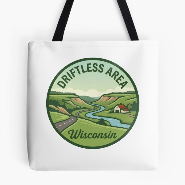 Item preview, Driftless Area Wisconsin Bluff Country Scenic River Vintage Badge designed and sold by LittleArij.