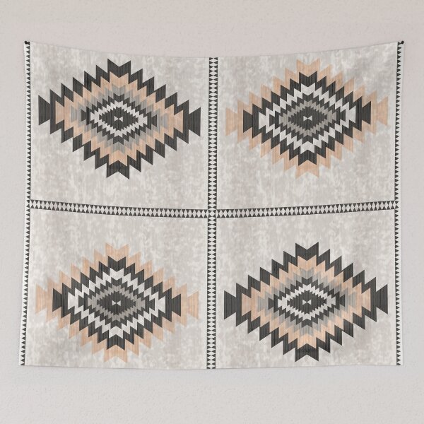 Item preview, Neutral Southwestern Boho Tribal Geometric Grid Pattern designed and sold by Momoko-Hikaru.