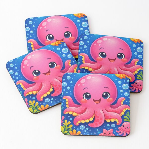 Item preview, Smiling Cartoon Octopus Delight designed and sold by hepopatterns.