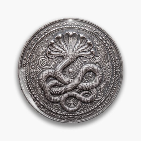 Item preview, Silver Shesha Naga Coin Art | Hindu Sacred Coin Design designed and sold by CosmicLotusArt.