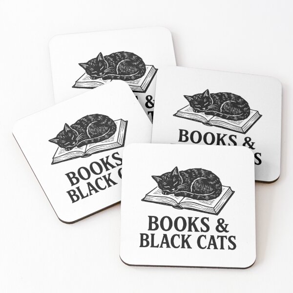 Item preview, Books and Black Cats Sleeping Cat Reader Literary Aesthetic Linocut designed and sold by raedattia.