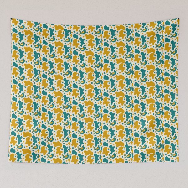 Item preview, Modern Abstract Folk Pattern - Minimalist Bird and Organic Shapes designed and sold by conamor-bymel.