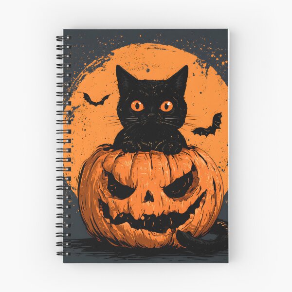 Item preview, Black Cat in Jack O’ Lantern – Spooky Halloween Night designed and sold by KAM-KAM-STORE.