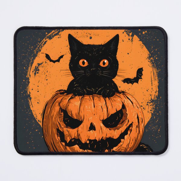 Item preview, Black Cat in Jack O’ Lantern – Spooky Halloween Night designed and sold by KAM-KAM-STORE.