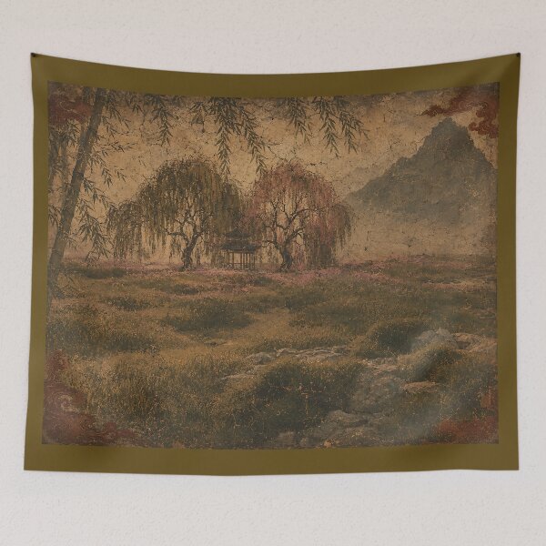Item preview, Series The Glow of the Pagoda Part 3 Quiet Road Forward.(Ancient Mural) designed and sold by MaxDreamsArt.