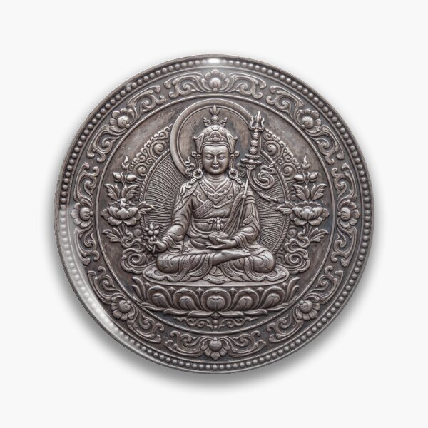 Item preview, Silver Medicine Buddha Coin Art | Hindu Sacred Coin Design designed and sold by CosmicLotusArt.