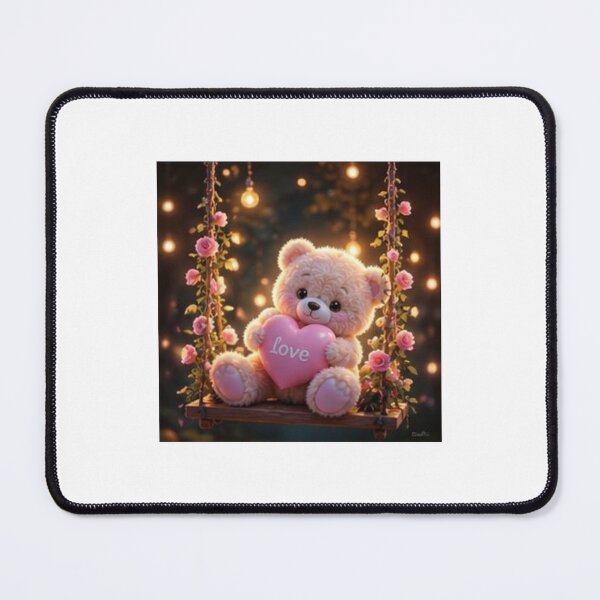 Item preview, Cute Teddy Bear with Heart and Fairy Lights designed and sold by ThilankaDesign.