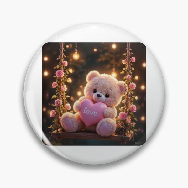 Item preview, Cute Teddy Bear with Heart and Fairy Lights designed and sold by ThilankaDesign.