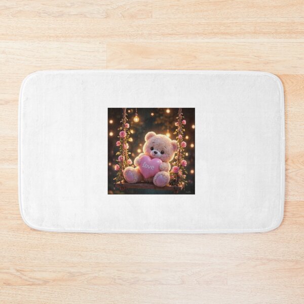 Item preview, Cute Teddy Bear with Heart and Fairy Lights designed and sold by ThilankaDesign.