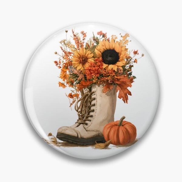 Item preview, Autumn Boot Bouquet with Sunflowers & Pumpkin designed and sold by KAM-KAM-STORE.