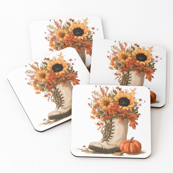 Item preview, Autumn Boot Bouquet with Sunflowers & Pumpkin designed and sold by KAM-KAM-STORE.