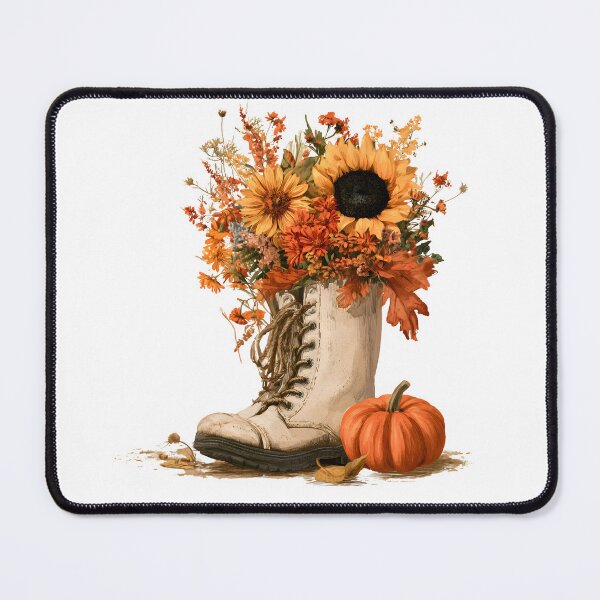 Item preview, Autumn Boot Bouquet with Sunflowers & Pumpkin designed and sold by KAM-KAM-STORE.