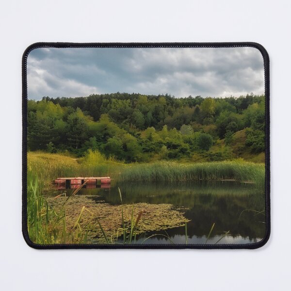 Item preview, Serene Balkan Lake Landscape Canvas Print | Tranquil Forest & Pond Photography | Fine Art Nature Wall Decor | Panoramic Countryside Horizon Poster designed and sold by SergioMiklos.