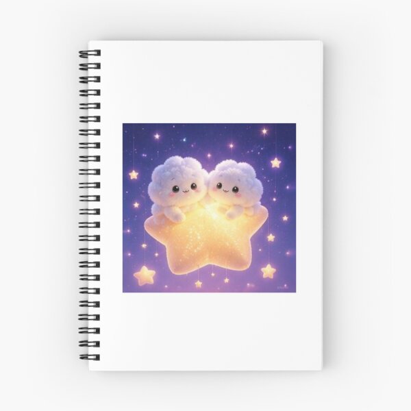 Item preview, Cute Kawaii Cloud Friends on a Star designed and sold by ThilankaDesign.
