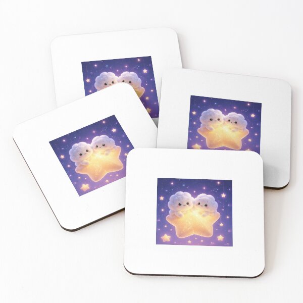 Item preview, Cute Kawaii Cloud Friends on a Star designed and sold by ThilankaDesign.