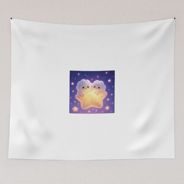 Item preview, Cute Kawaii Cloud Friends on a Star designed and sold by ThilankaDesign.