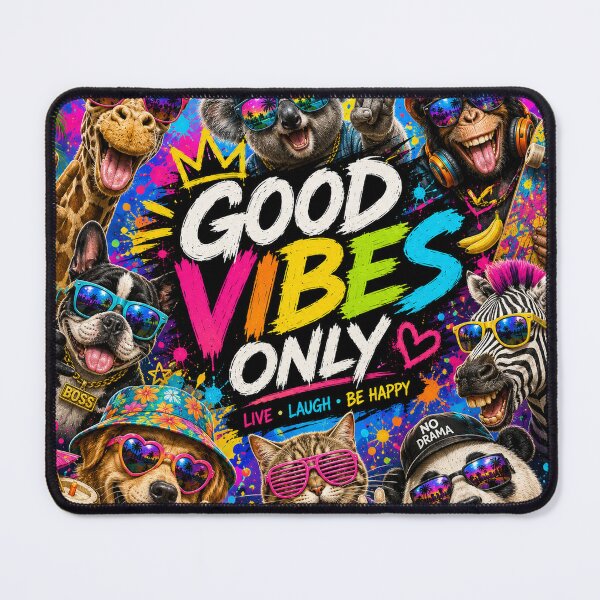 Item preview, Funny Animals Good Vibes Only – Colorful Party Animal Design designed and sold by Molli98.