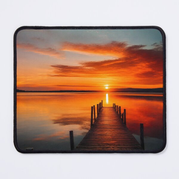Item preview, Sunset Pier Over the Calm Lake designed and sold by ZrnzoDesign.