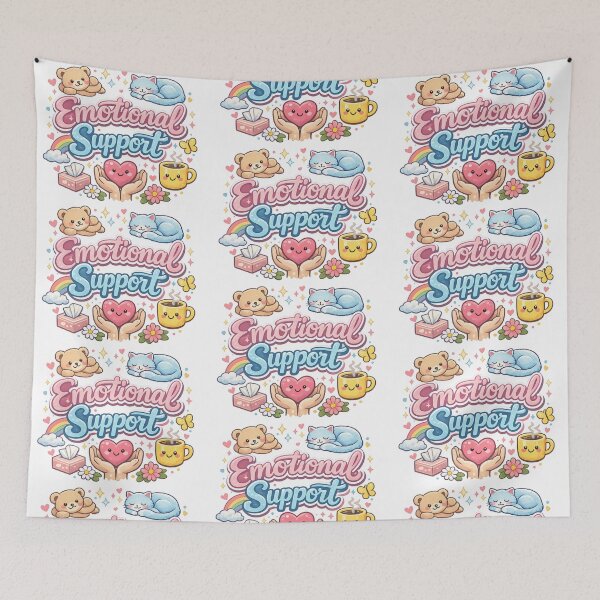 Item preview, Emotional Support Comfort Crew – Cute Pastel Self‑Care T‑Shirt designed and sold by EdgeSphere.