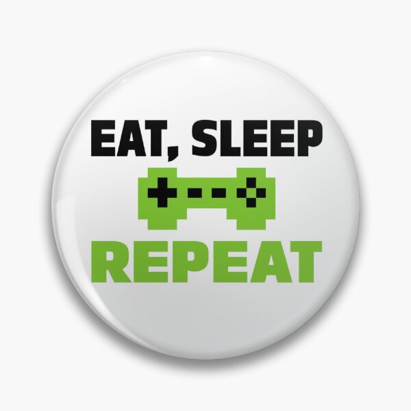 Item preview, Eat Sleep Repeat Gaming Design With Green Pixel Controller for Gamers and Retro Video Games designed and sold by KanDa-Shop.