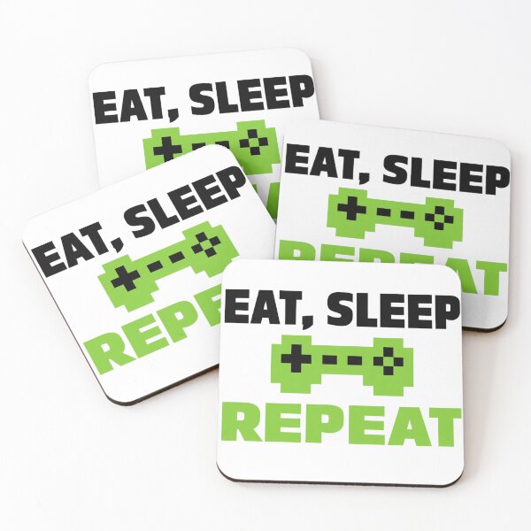 Item preview, Eat Sleep Repeat Gaming Design With Green Pixel Controller for Gamers and Retro Video Games designed and sold by KanDa-Shop.