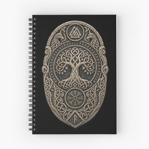 Item preview, Yggdrasil Serpent Guardians Runestone – Valknut and Nordic Stave designed and sold by OblivionRise.