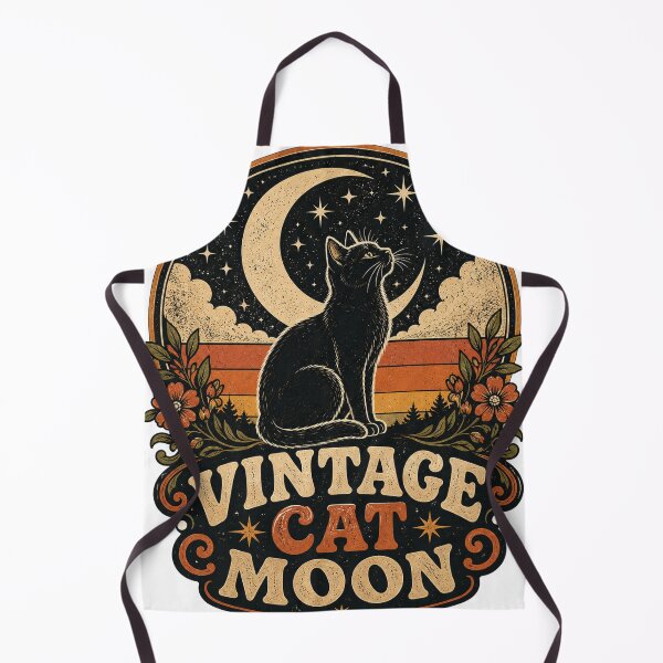 Item preview, Vintage Cat Moon Retro Black Cat Night Design designed and sold by RobertArt08.