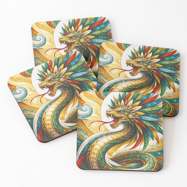 Item preview, Feathered Aztec God Quetzalcoatl illustration. designed and sold by GalleryKauffeld.