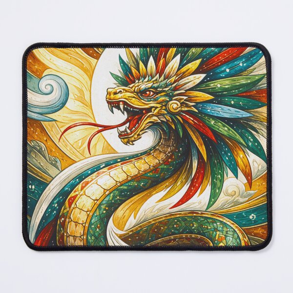 Item preview, Feathered Aztec God Quetzalcoatl illustration. designed and sold by GalleryKauffeld.