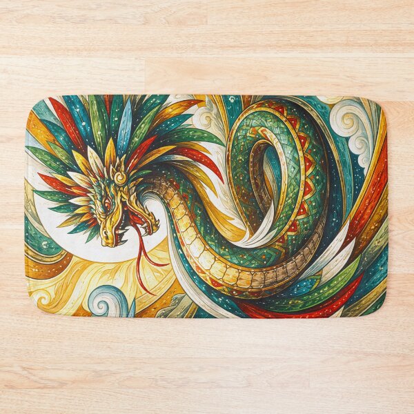 Item preview, Feathered Aztec God Quetzalcoatl illustration. designed and sold by GalleryKauffeld.