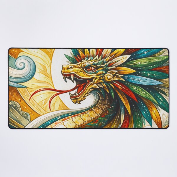 Item preview, Feathered Aztec God Quetzalcoatl illustration. designed and sold by GalleryKauffeld.