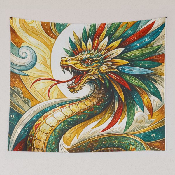 Item preview, Feathered Aztec God Quetzalcoatl illustration. designed and sold by GalleryKauffeld.