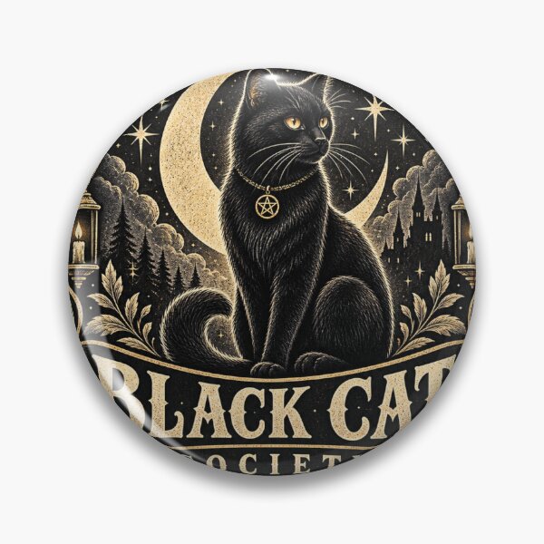 Item preview, Black Cat Society Vintage Gothic Cat Design designed and sold by RobertArt08.