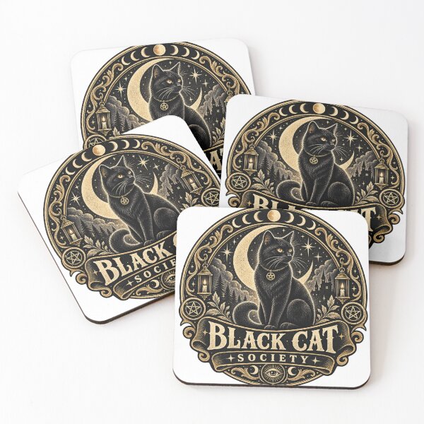 Item preview, Black Cat Society Vintage Gothic Cat Design designed and sold by RobertArt08.
