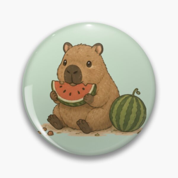 Item preview, Summer Snack Capybara designed and sold by MellowMunchkins.
