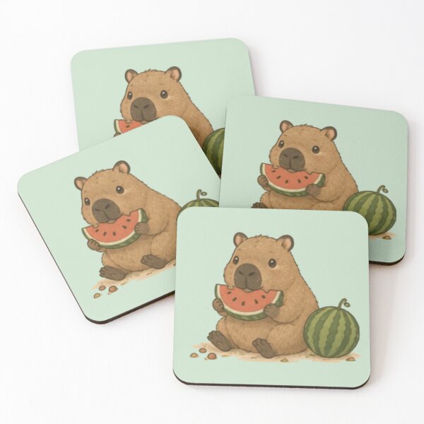 Item preview, Summer Snack Capybara designed and sold by MellowMunchkins.