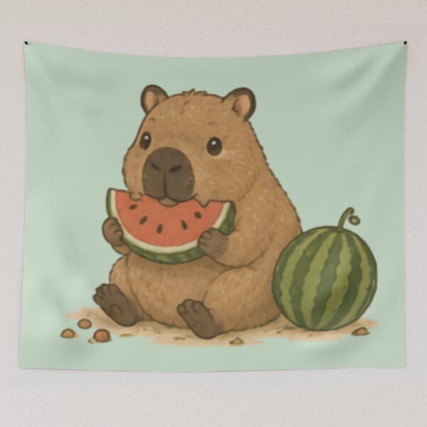 Item preview, Summer Snack Capybara designed and sold by MellowMunchkins.
