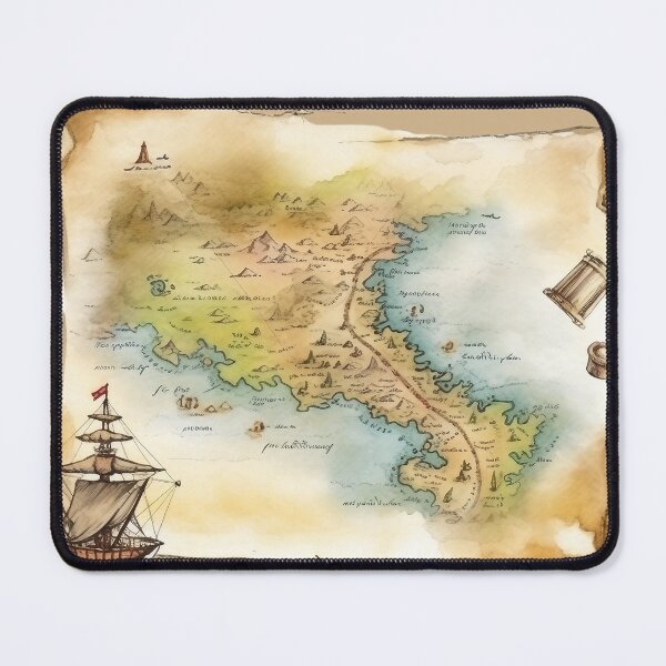 Item preview, Vintage Fantasy Treasure Map - Pirate RPG & Dark Academia Aesthetic designed and sold by By Nayla.