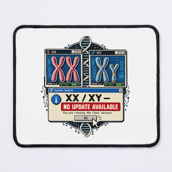 Item preview, Funny Futuristic Geek Tee – "XX / XY — Funny Futuristic Geek Tee – "XX / XY — NO UPDATE AVAILABLE"" designed and sold by UrbanStatic.