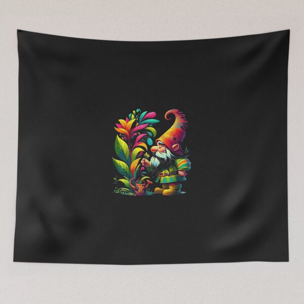 Item preview, Colorful Gnome Watering Vibrant Fantasy Plant designed and sold by VuKhanh123.