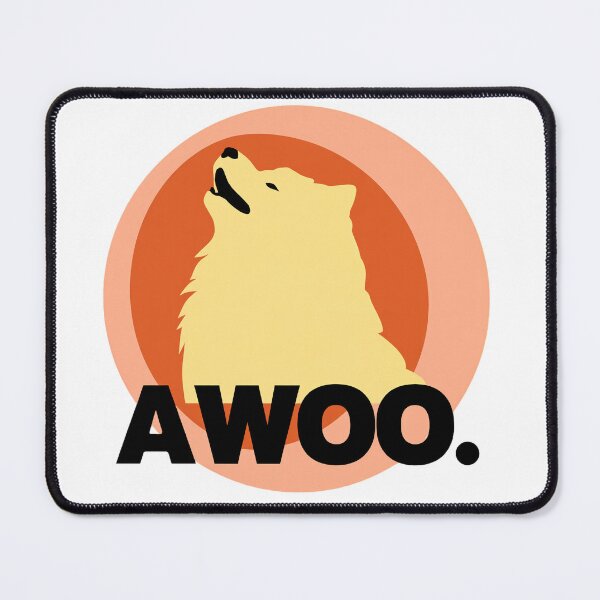 Item preview, AWOO Samoyed Howling Dog Meme Tee designed and sold by crul1982.