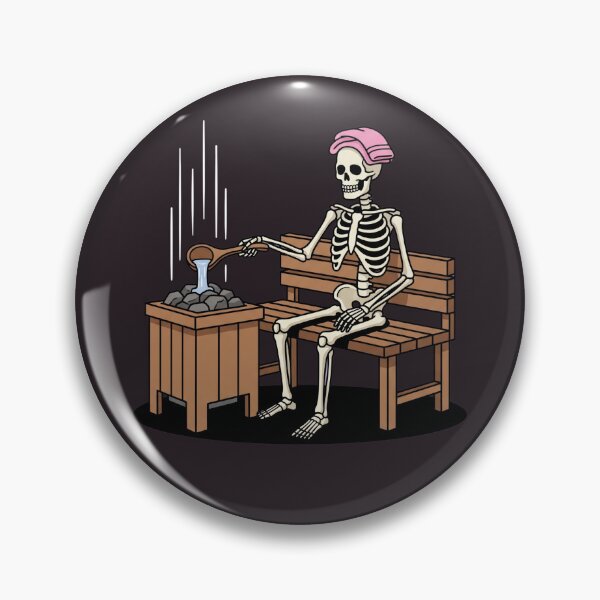 Item preview, Funny Skeleton Spa Day in a Wooden Sauna designed and sold by Rare By Hero.