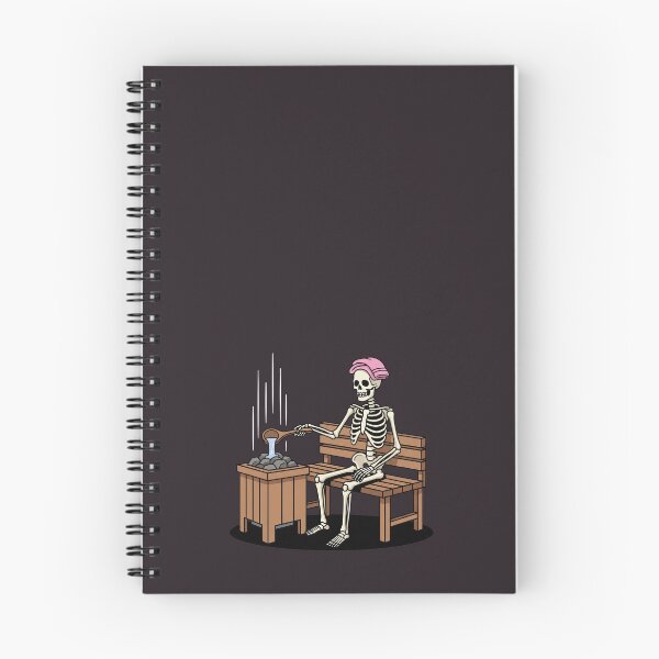 Item preview, Funny Skeleton Spa Day in a Wooden Sauna designed and sold by Rare By Hero.