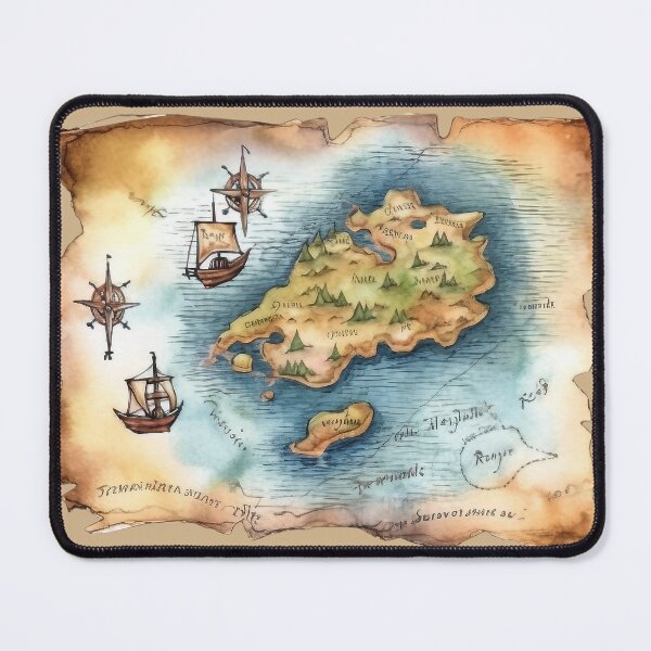 Item preview, Vintage Fantasy Treasure Map - Pirate RPG & Dark Academia Aesthetic designed and sold by By Nayla.