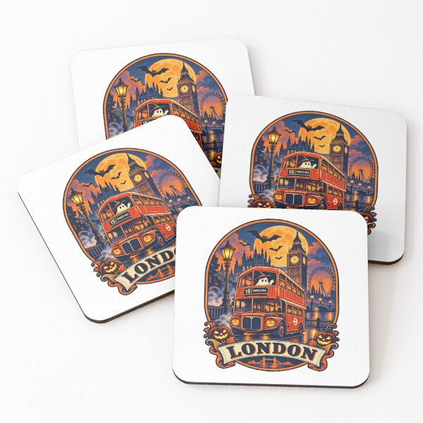 Item preview, London Halloween Shirt - Vintage Double Decker Bus Jack-O-Lantern Retro Travel Design designed and sold by Globalcitytees.