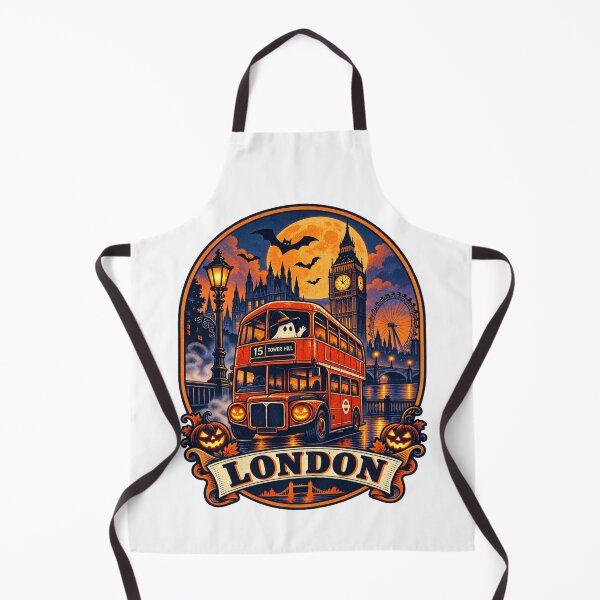 Item preview, London Halloween Shirt - Vintage Double Decker Bus Jack-O-Lantern Retro Travel Design designed and sold by Globalcitytees.