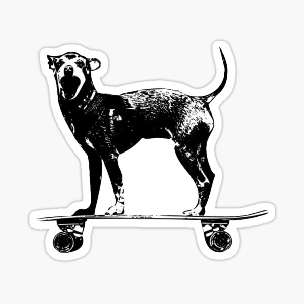 Skateboarder Dog - skateboard humor retro chihuahua Sticker