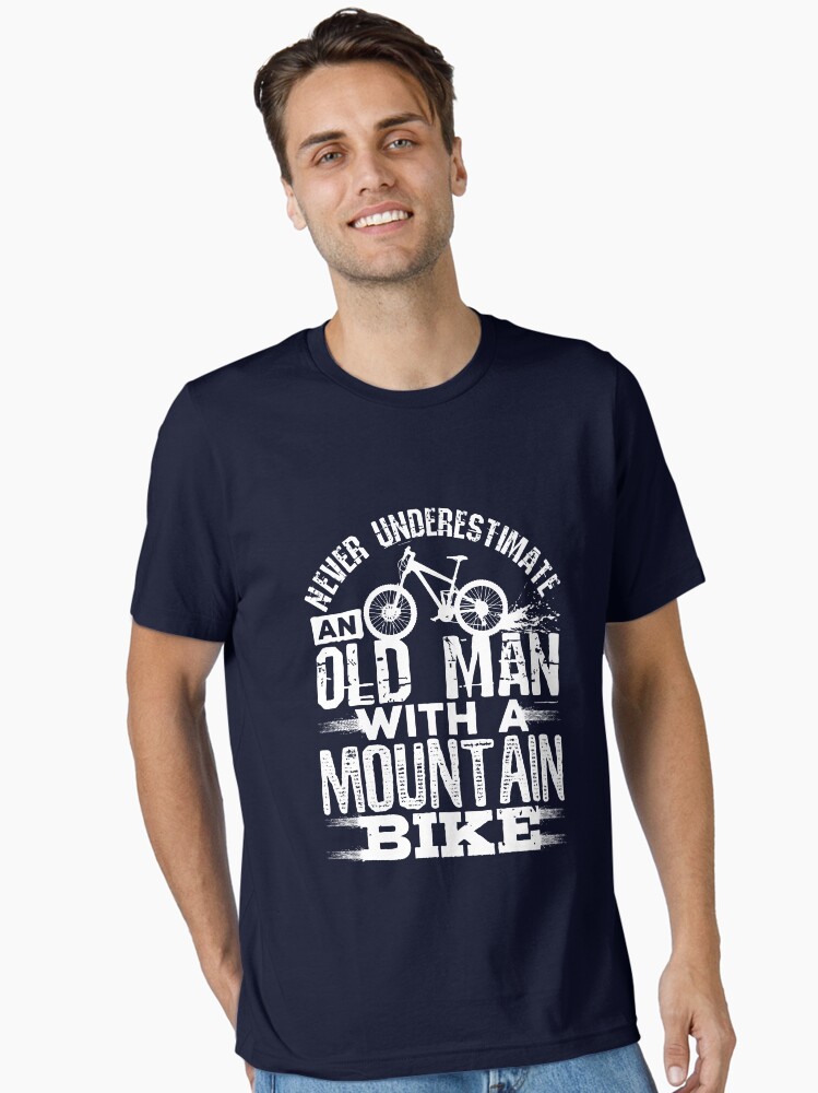 Thumbnail 2 of 7, Essential T-Shirt, Never Underestimate An Old Man With A Mountain Bike designed and sold by jaygo.