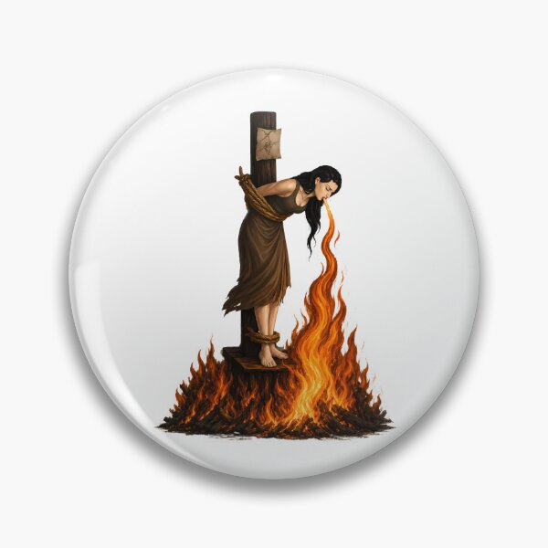 Item preview, Witch Lighting Cigarette While Burning At The Stake designed and sold by Gerhard-VIN.