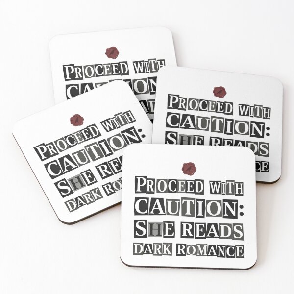 Item preview, Proceed With Caution She Reads Dark Romance Ransom Note Bookish Reader Quote designed and sold by raedattia.